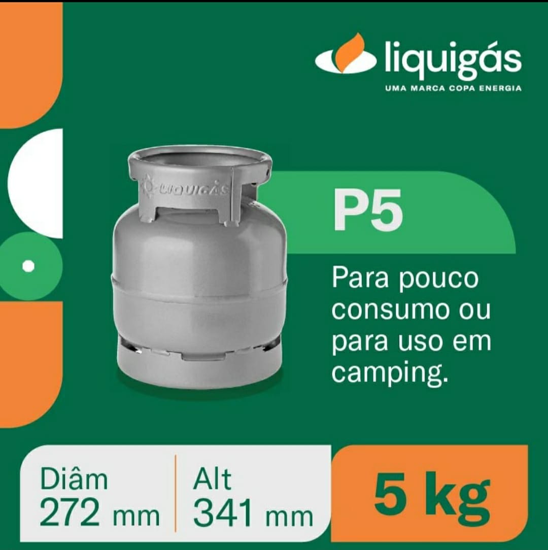 Botijão P5 para pouco consumo ou camping